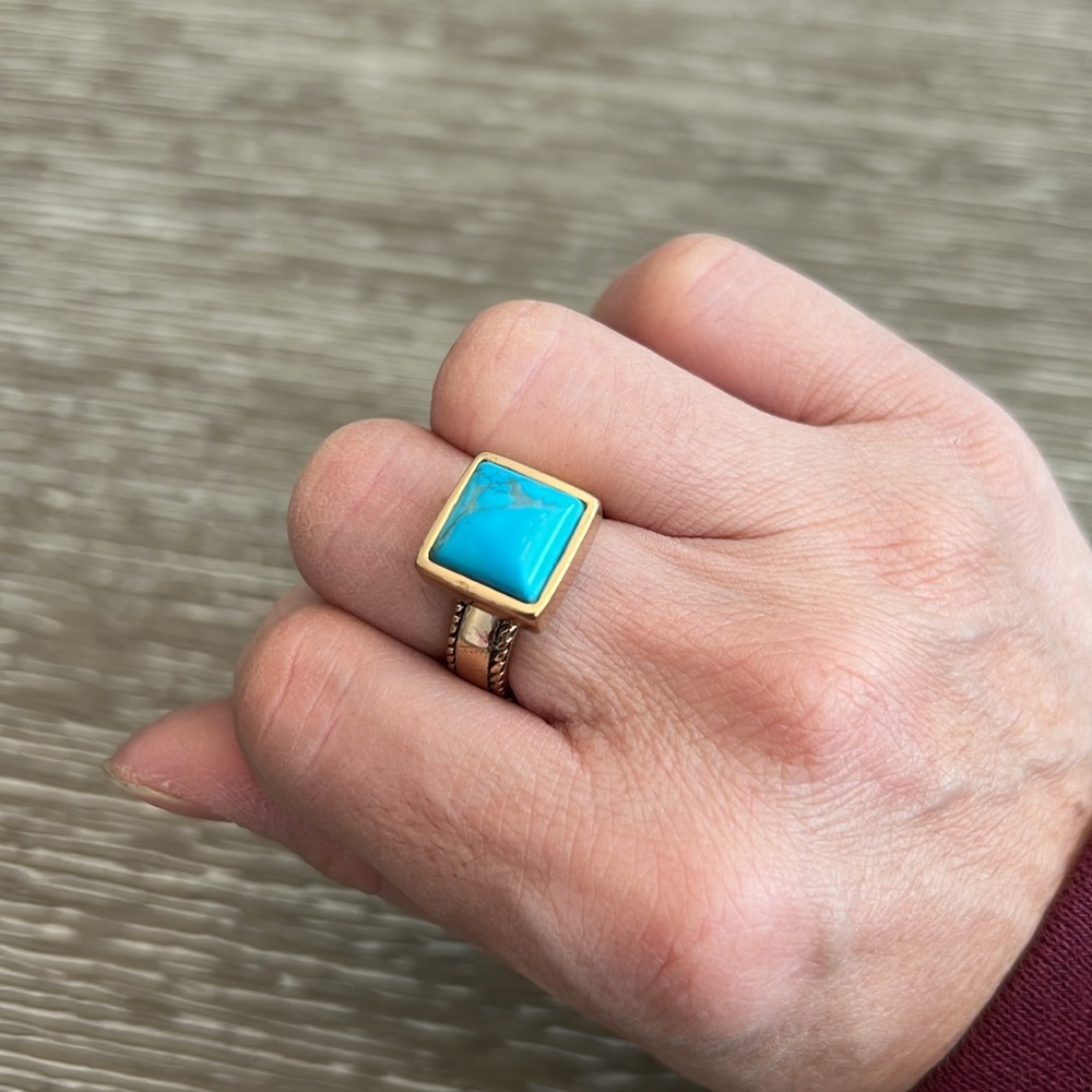 Barse Blue Turquoise Statement Ring - image 5
